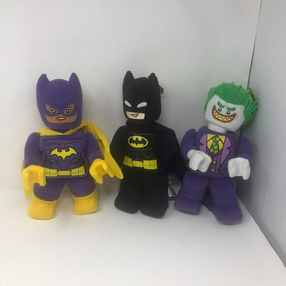 Set of 3 Batman Batgirl Joker Lego Movie Minifigure Plush Dolls 12" - Picture 1 of 4